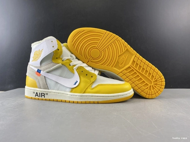 Rep Husky Air White Yellow-Cone Powder Off-White 1 Jordan NRG x Dark AQ0818-149 0729